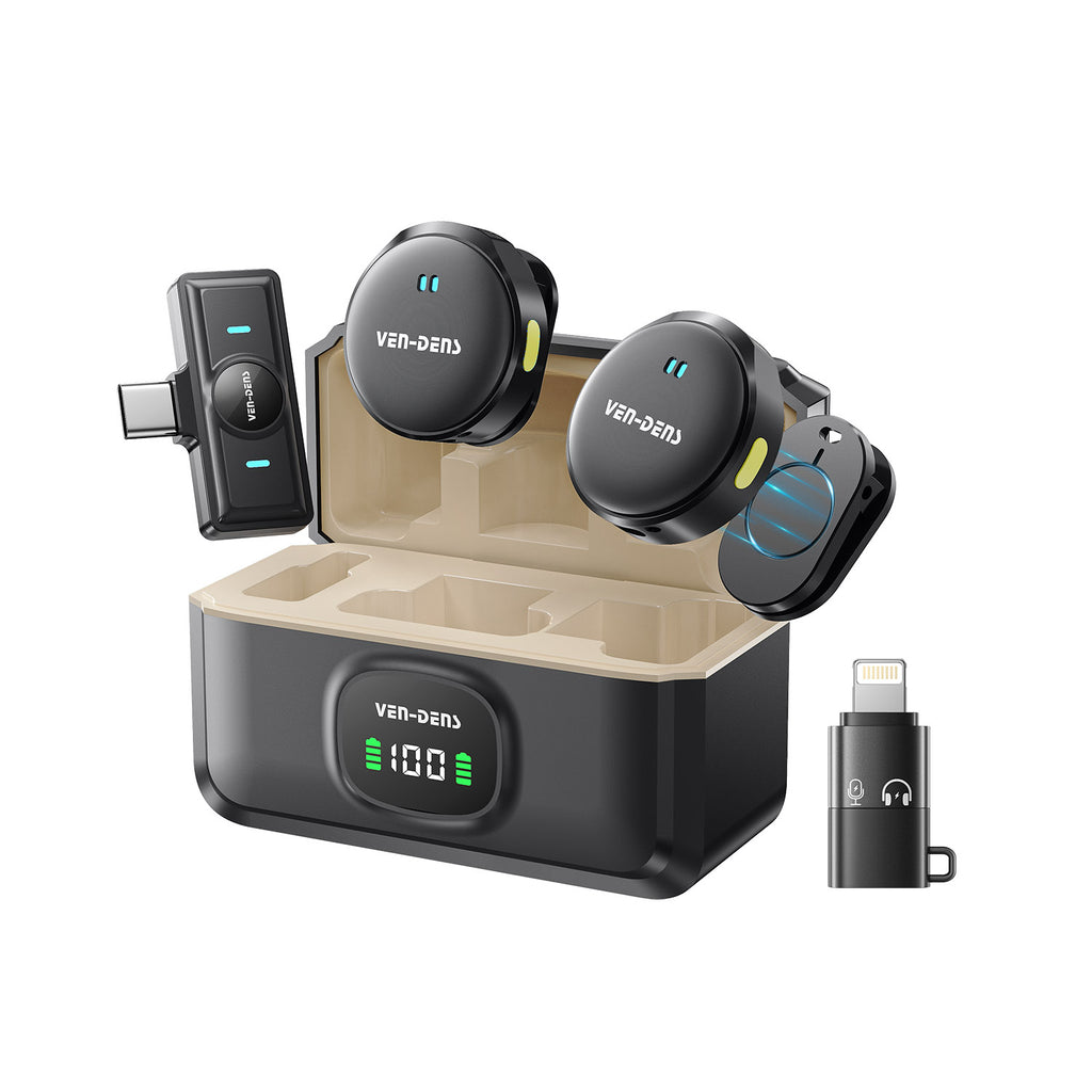 Micrófonos inalámbricos duales Bluetooth 5.2 con cancelación de ruido（VEN-DENS MIC025)