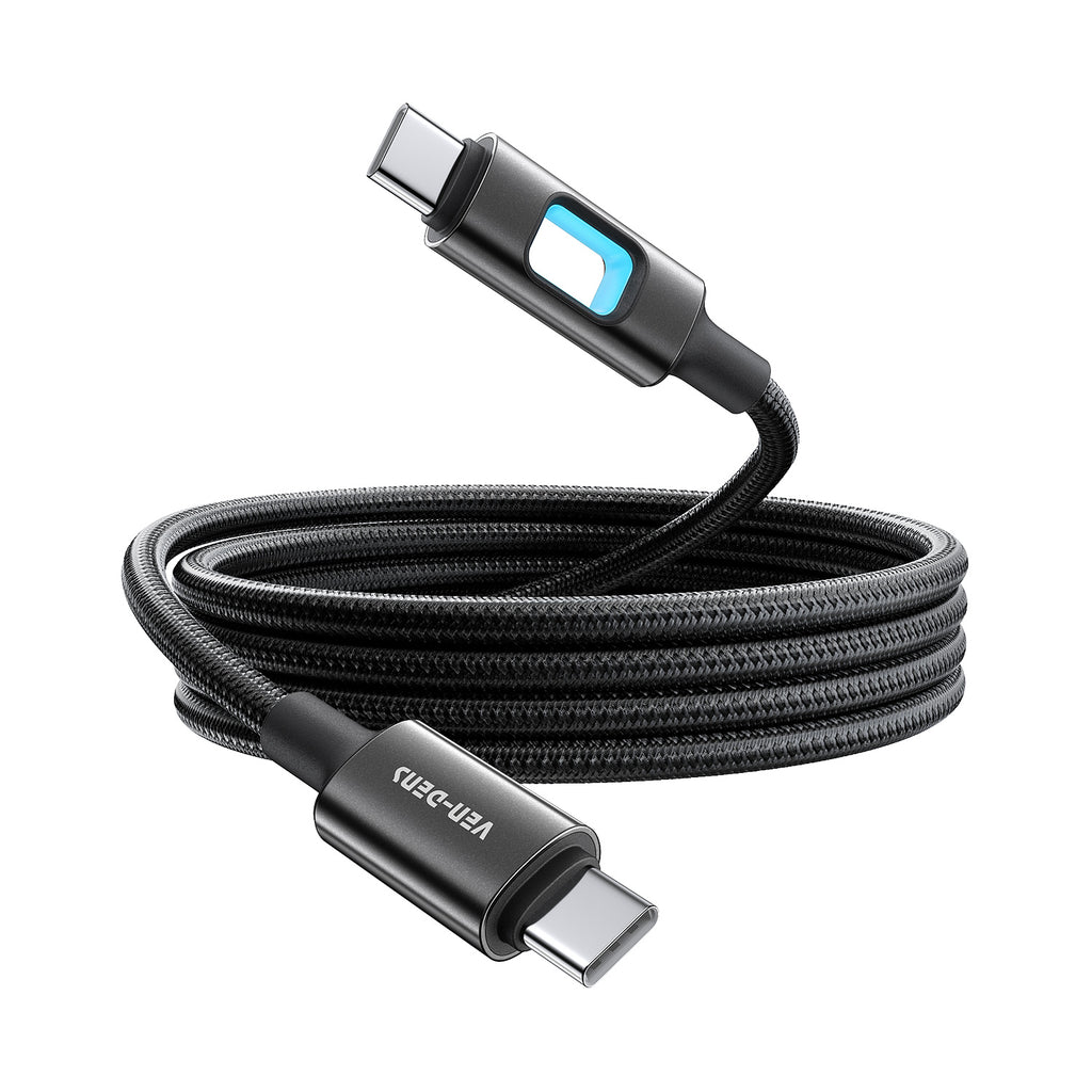 Cable USB-C a Lightning 27W con luz LED | Metal, trenzado y carga rápida(VEN-DENS DC12CL)