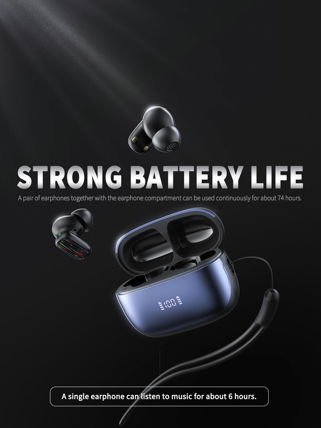Auriculares Bluetooth con ANC y pantalla LED | Sonido premium y cancelación de ruido(VEN-DENS BT054)