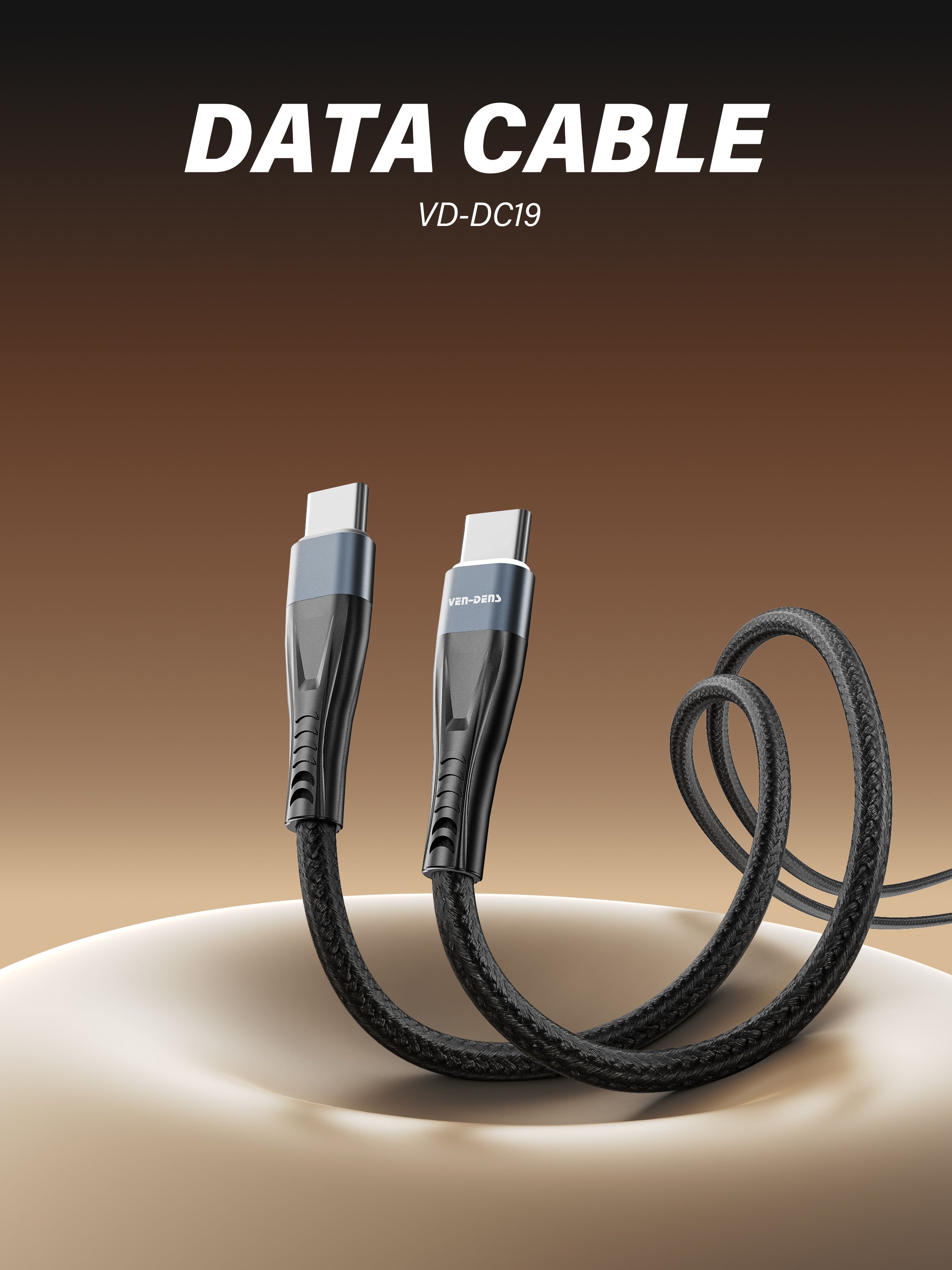 Cable USB a Lightning de carga | Nylon trenzado y conector de aluminio (VEN-DENS DC19L)
