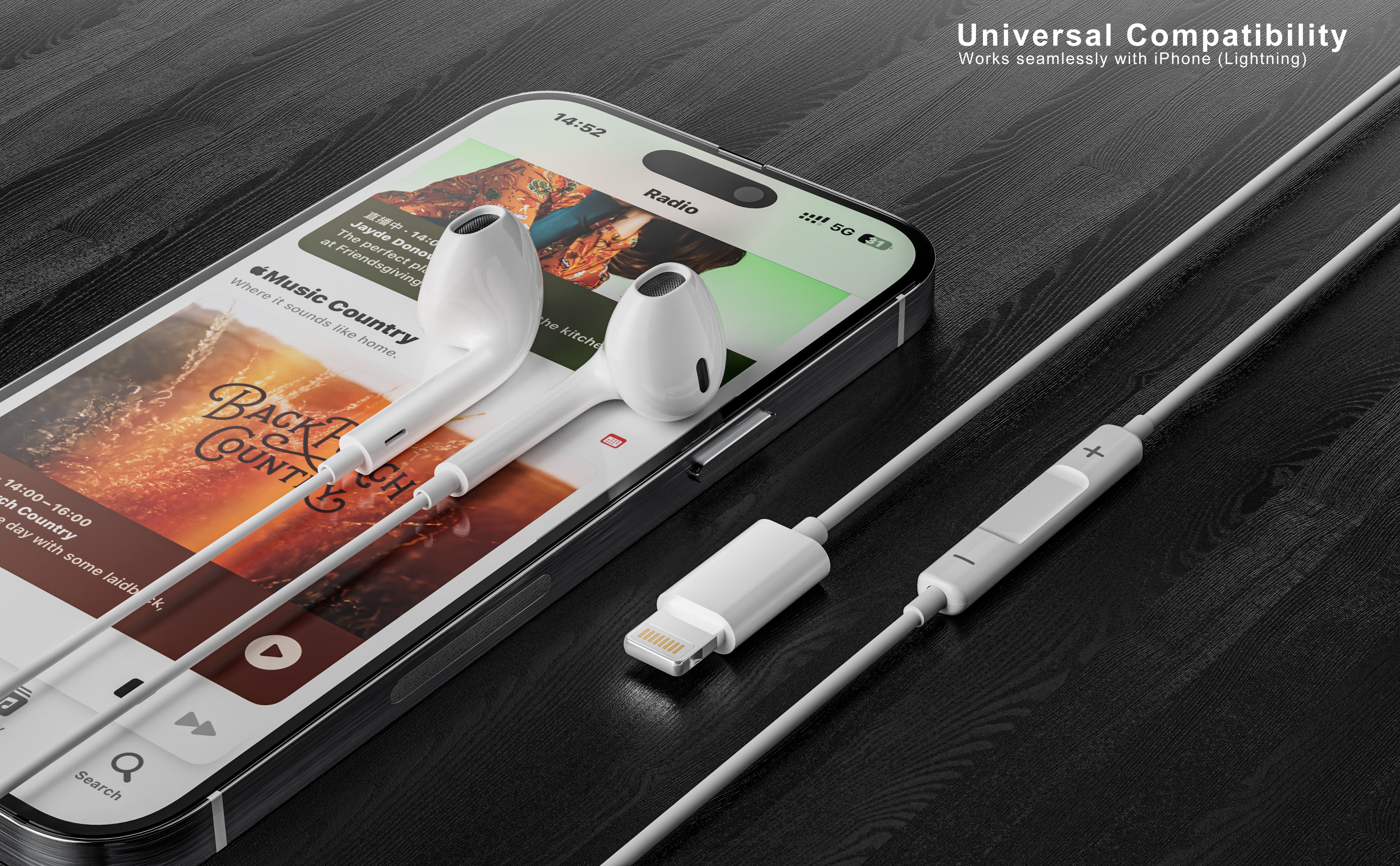Auriculares con cable Lightning blancos sin Bluetooth| Para iPhone, cómodos y sin goma(VEN-DENS EAR025)
