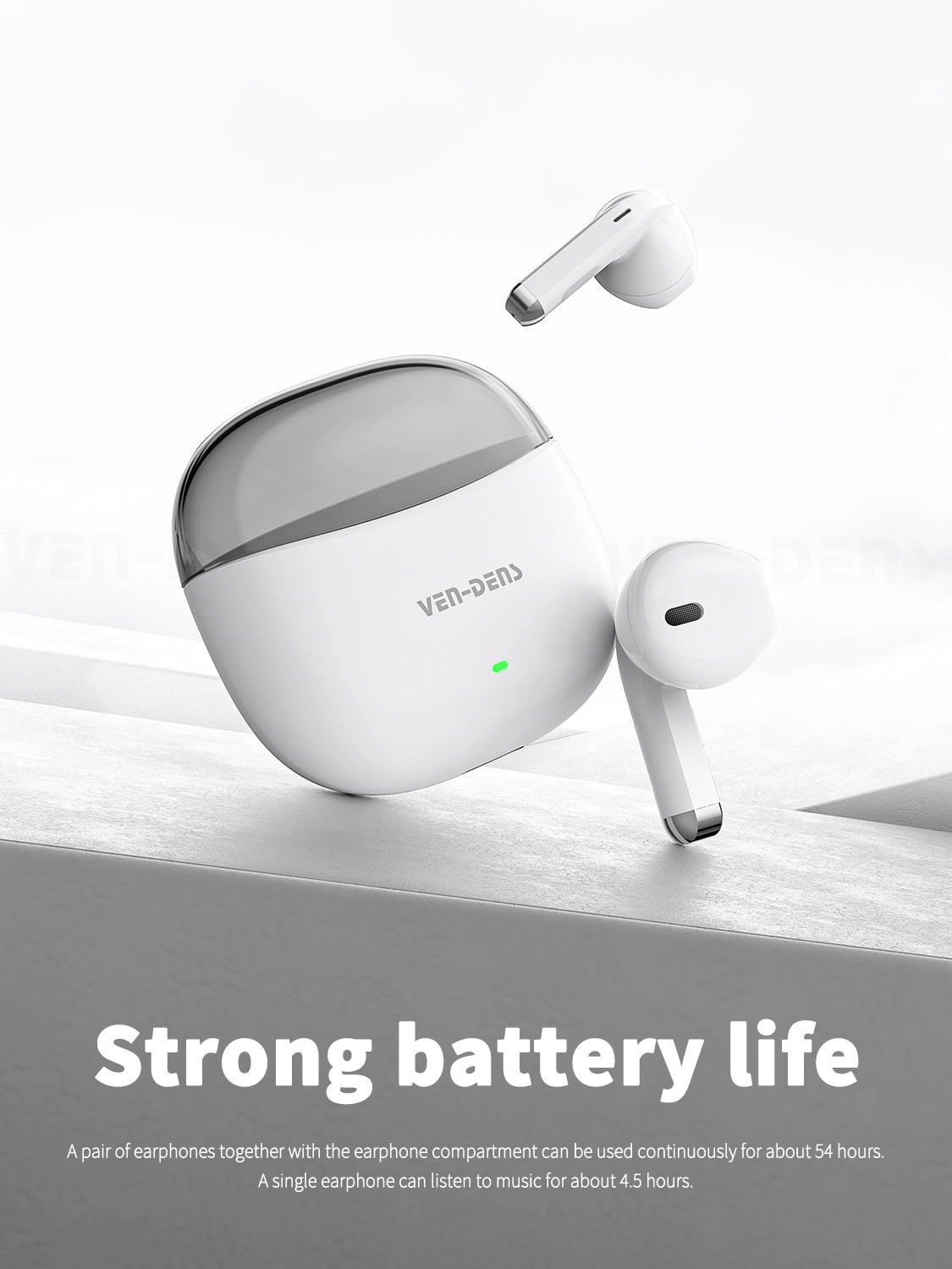 Auriculares inalámbricos Bluetooth estilo AirPods con estuche transparente | 6 colores disponibles（VEN-DENS BT030)