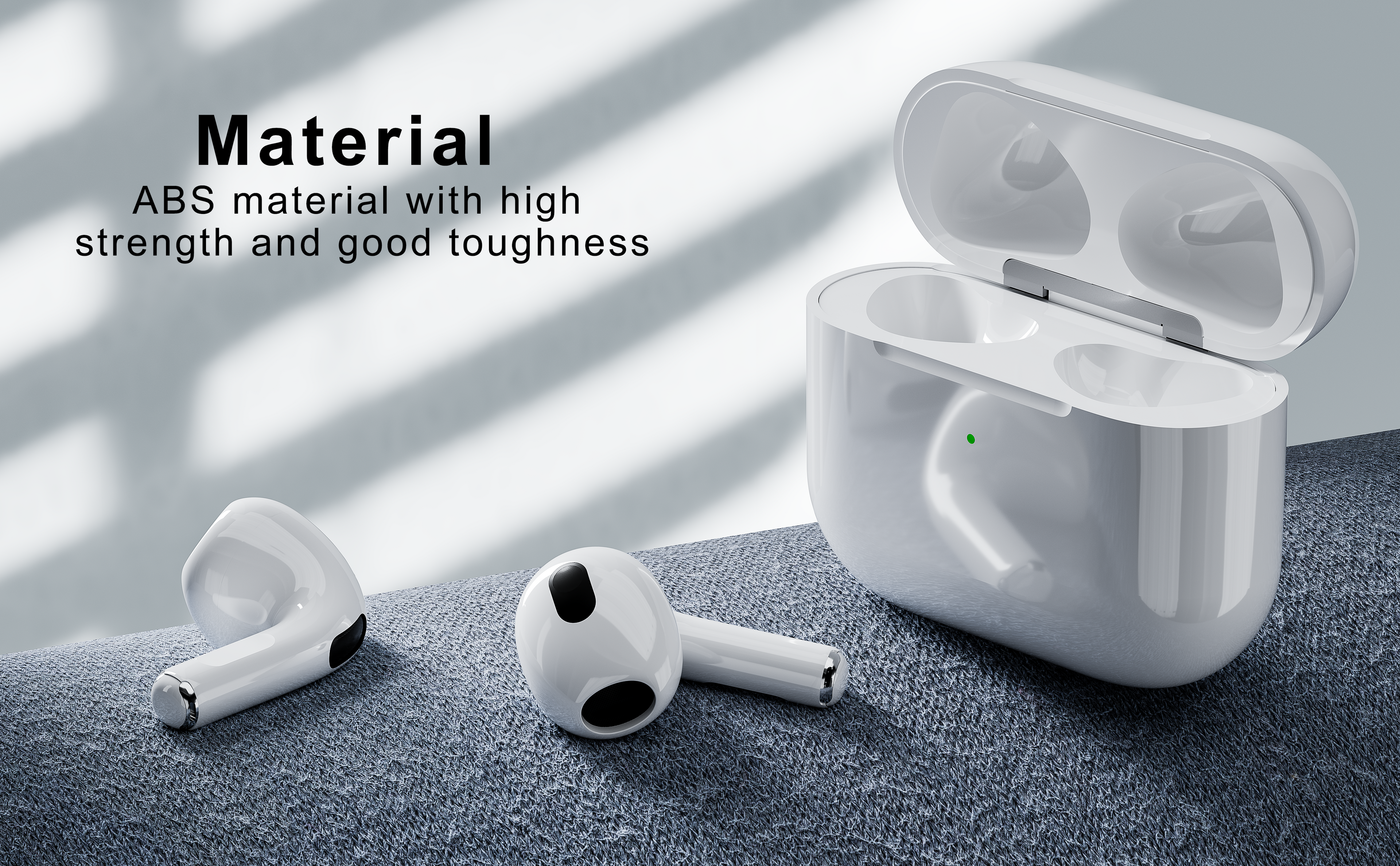 Auriculares Bluetooth blancos tipo AirPods sin goma | Diseño moderno y conexión estable(VEN-DENS BT021)