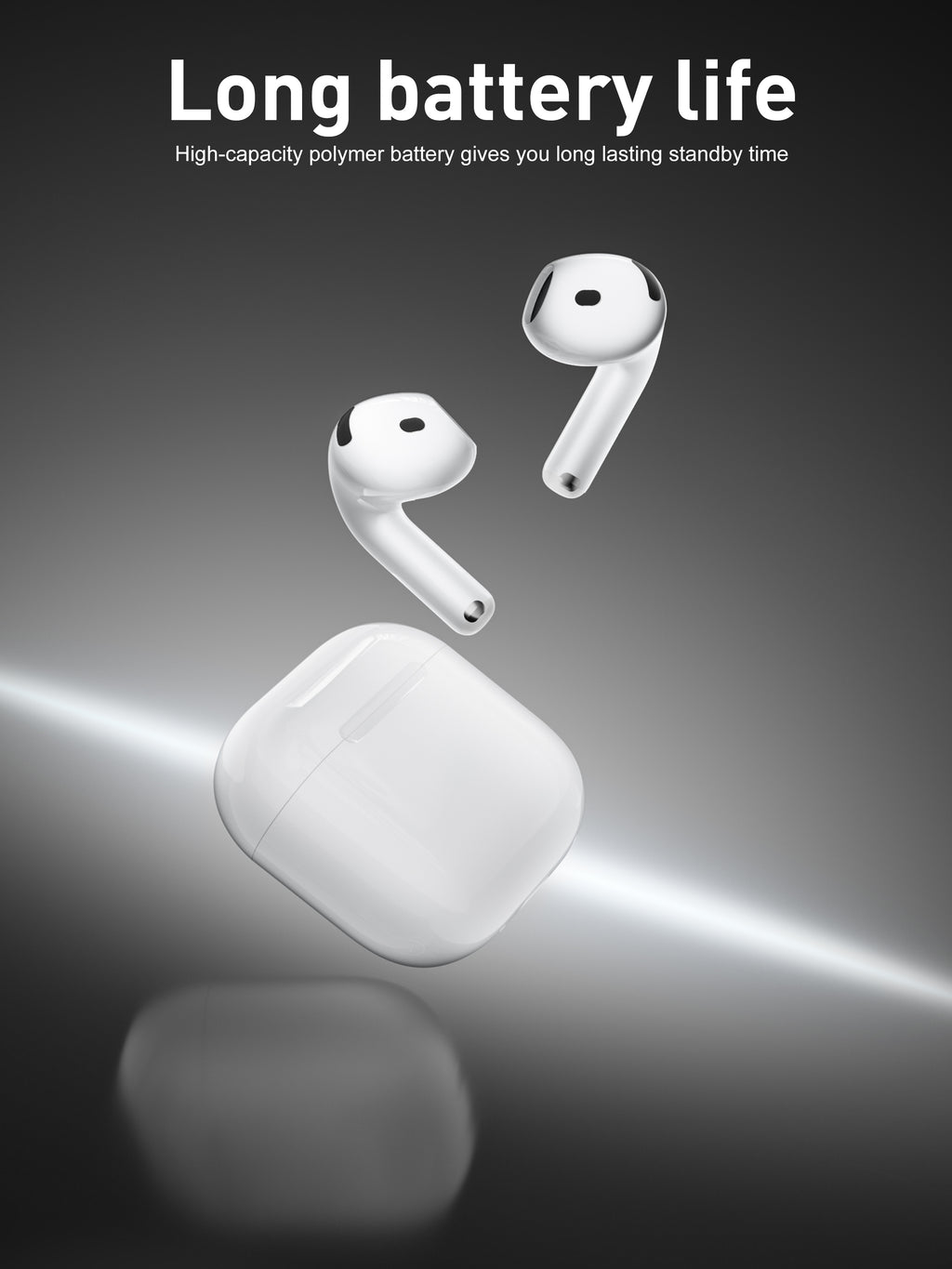 Auriculares Bluetooth blancos tipo AirPods sin goma | Diseño moderno y conexión estable(VEN-DENS BT043)