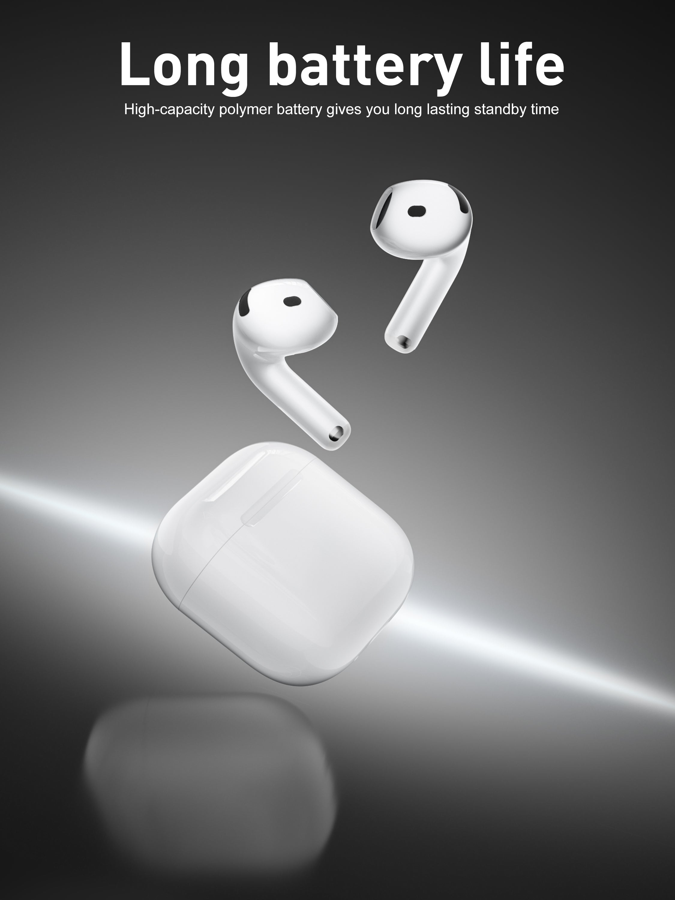 Auriculares Bluetooth blancos tipo AirPods sin goma | Diseño moderno y conexión estable(VEN-DENS BT043)