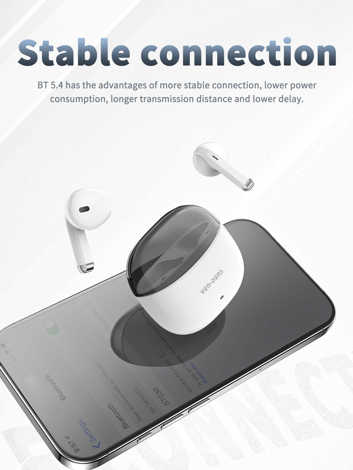 Auriculares inalámbricos Bluetooth estilo AirPods con estuche transparente | 6 colores disponibles（VEN-DENS BT030)