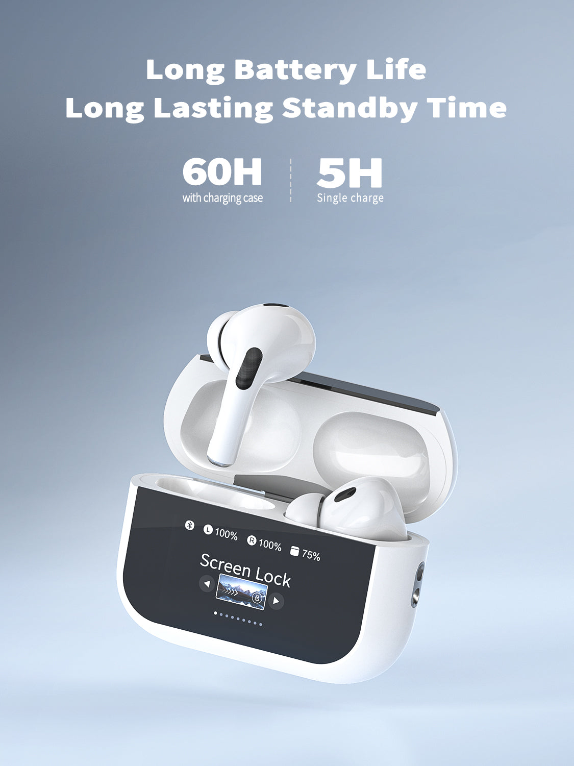 Auriculares inalámbricos con pantalla LED y cancelación de ruido (ANC) | Diseño moderno（VEN-DENS BT033)