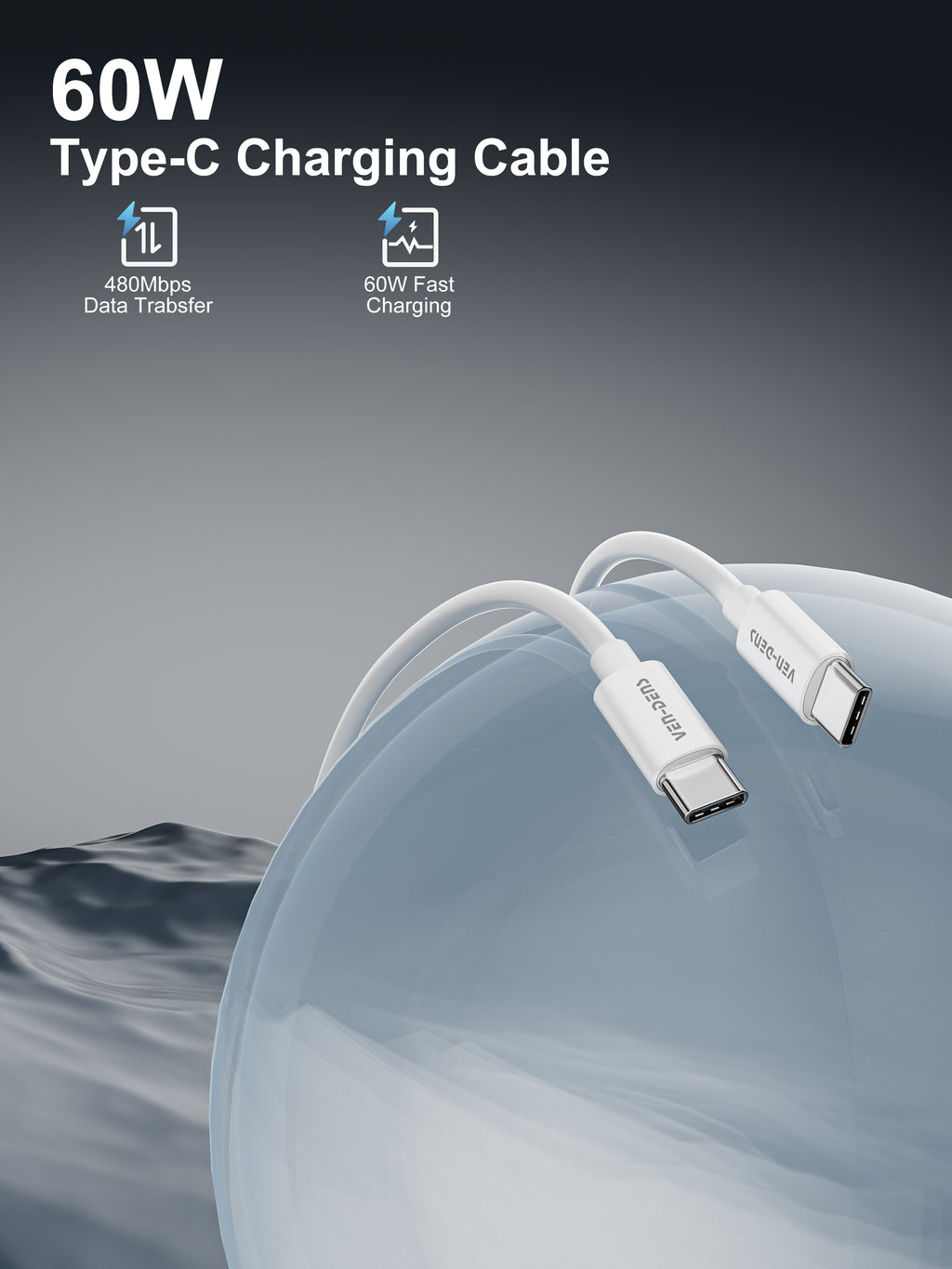 Cable USB-C a Lightning de silicona 27W | Carga rápida, suave y resistente（VEN-DENS DCP04)