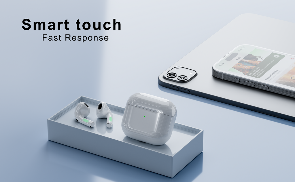Auriculares Bluetooth blancos tipo AirPods sin goma | Diseño moderno y conexión estable(VEN-DENS BT021)