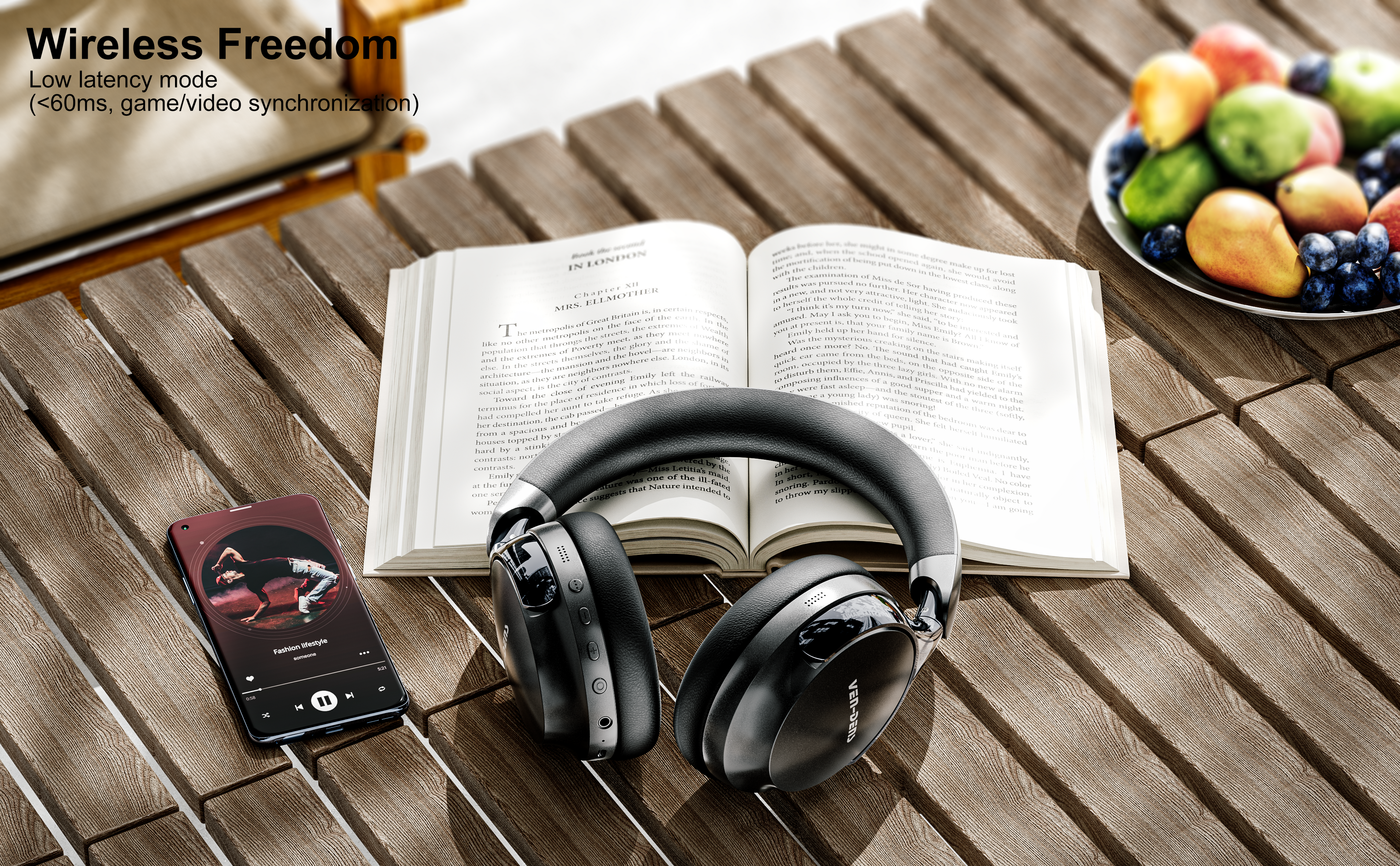 Auriculares Bluetooth de diadema con ANC | Sonido de alta calidad y cancelación de ruido (3 colores)(VEN-DENS HP016)