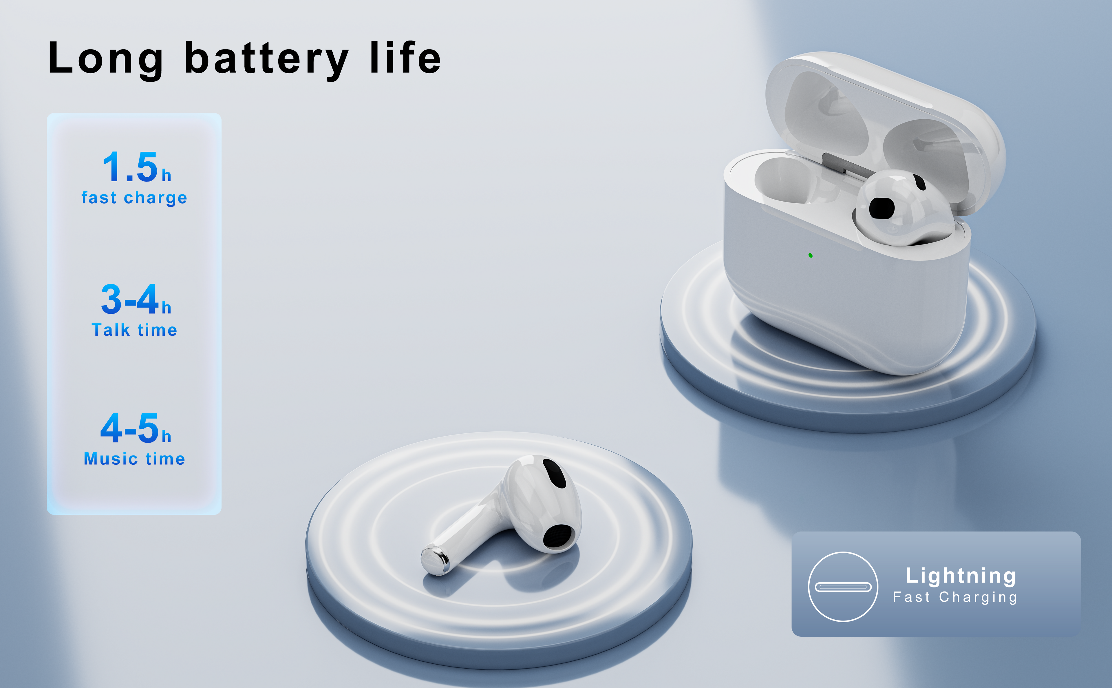 Auriculares Bluetooth blancos tipo AirPods sin goma | Diseño moderno y conexión estable(VEN-DENS BT021)