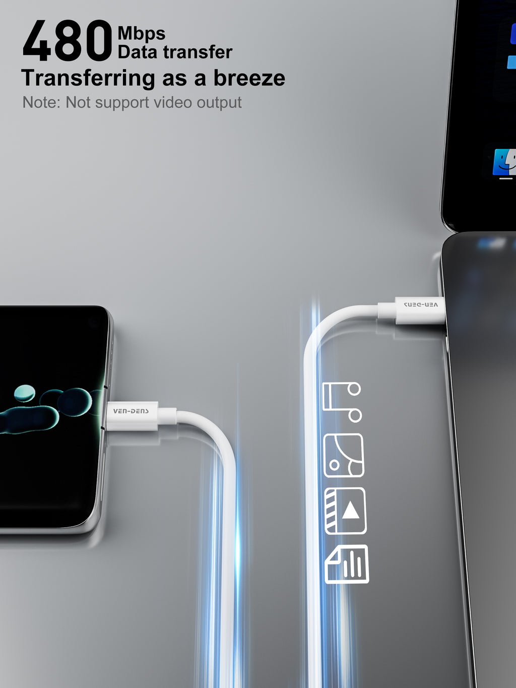 Cable USB-C a Lightning de silicona 27W | Carga rápida, suave y resistente（VEN-DENS DCP04)
