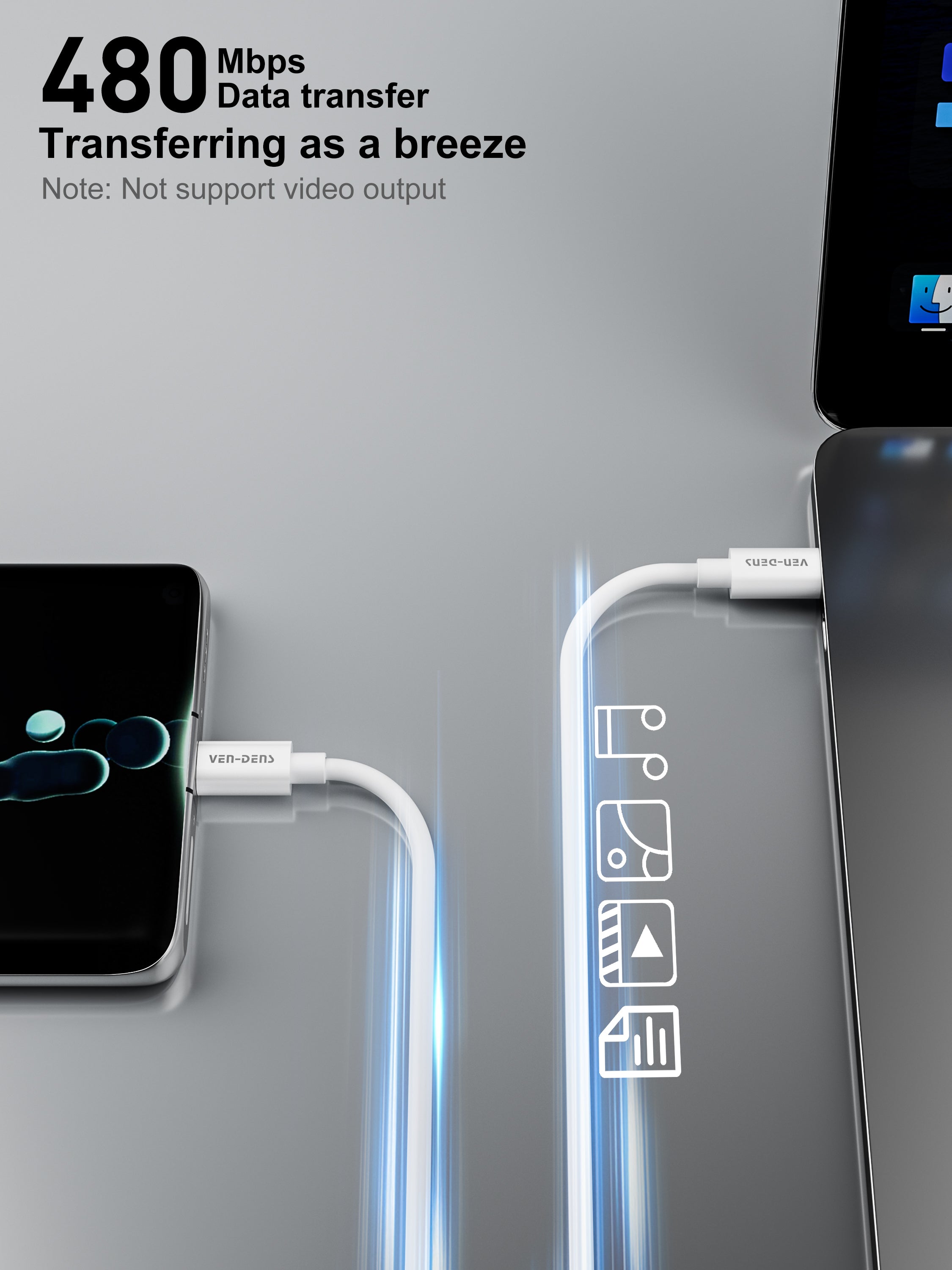 Cable USB-C a Lightning de silicona 27W | Carga rápida, suave y resistente（VEN-DENS DCP04)