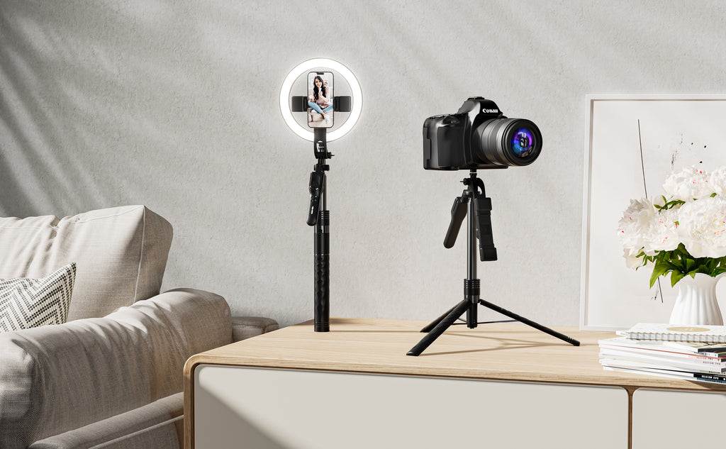 Palo selfie trípode 1750mm | extensible, Bluetooth, aluminio profesional（VEN-DENS SS09)