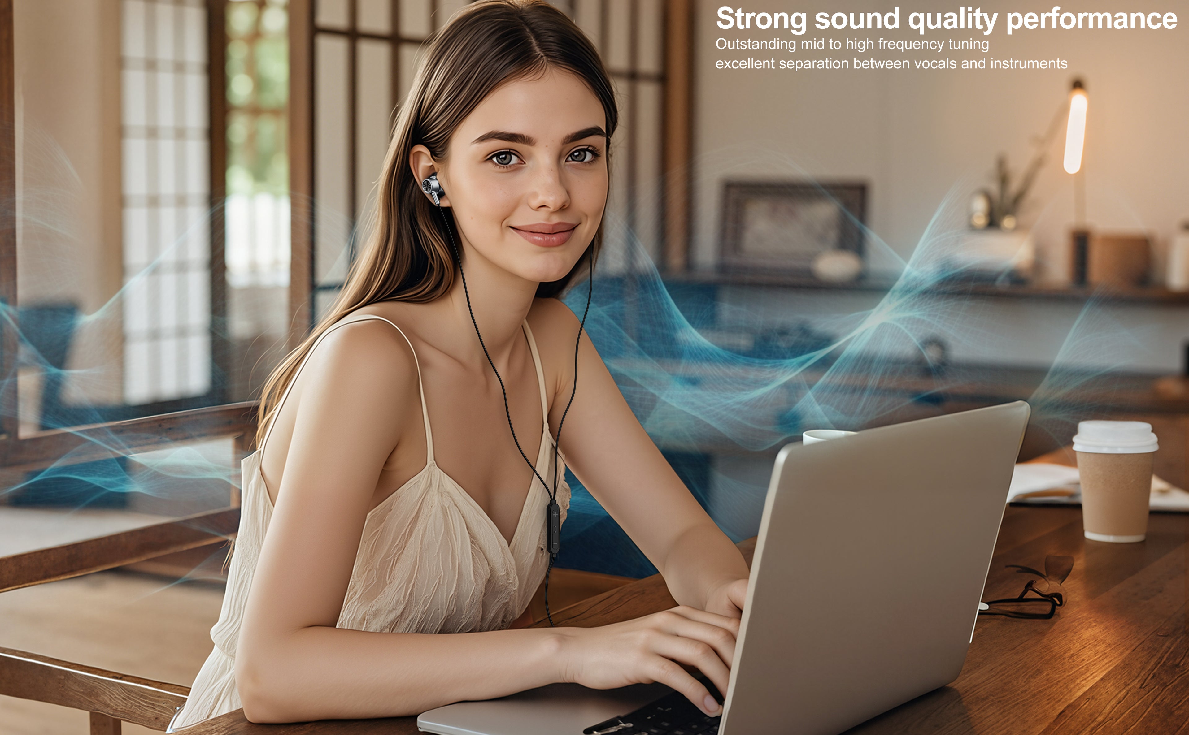 Auriculares USB-C negros sin goma con metálico | Alta calidad y sonido claro(VEN-DENS EAR020)