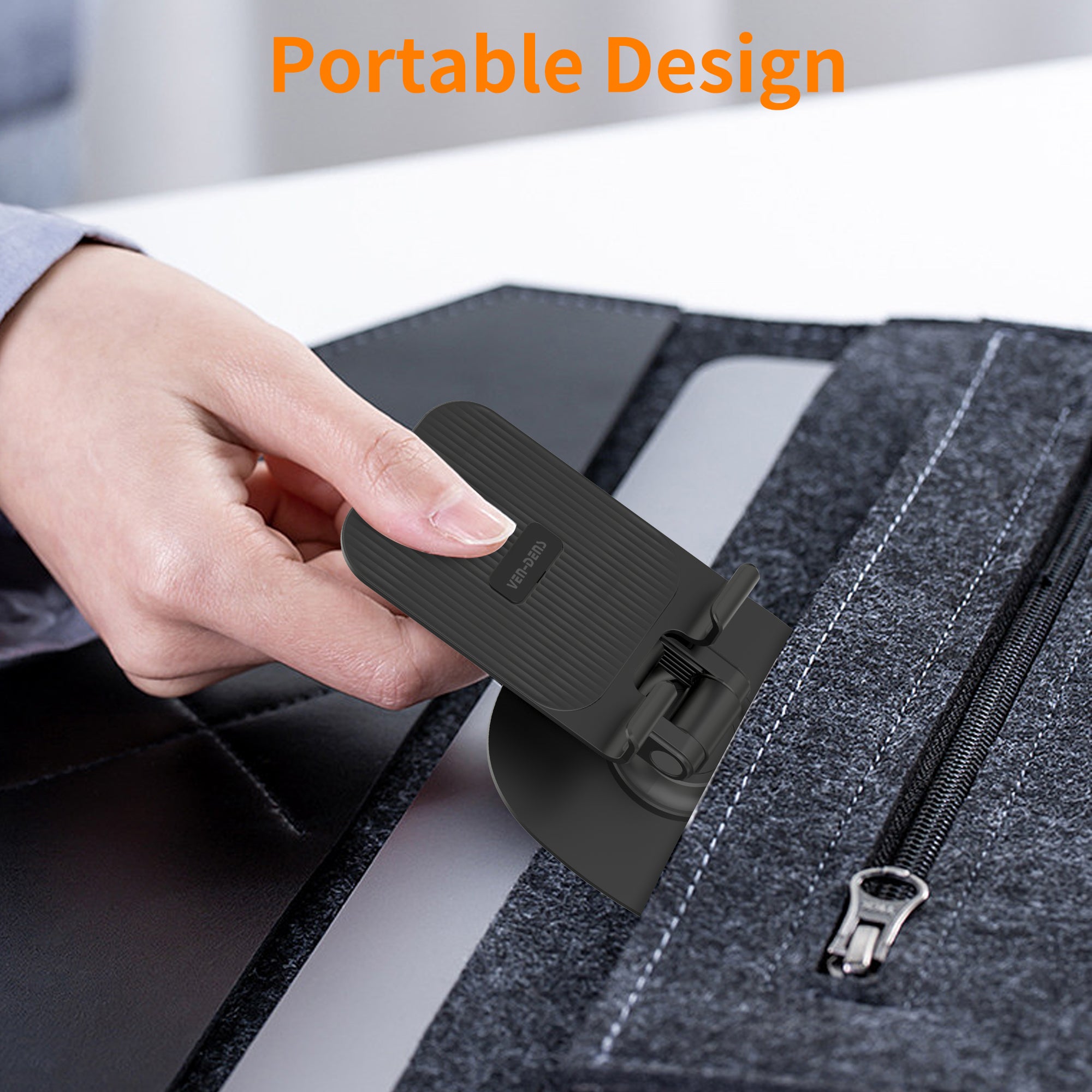 Soporte móvil de escritorio ajustable | Base metálica, rotación 360°, soporte estable para smartphone（VEN-DENS HD027)