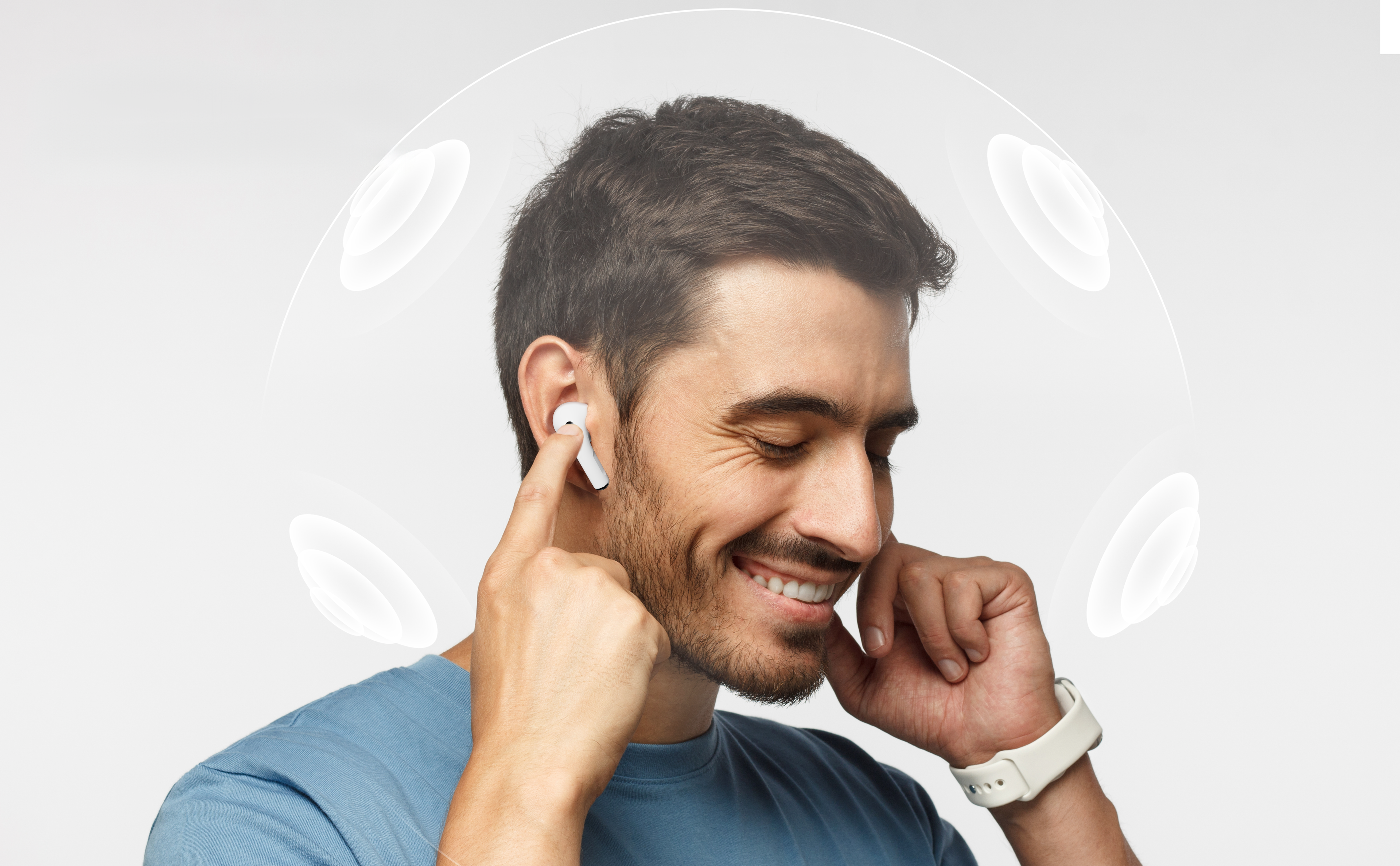Auriculares Bluetooth blancos tipo AirPods | Diseño moderno y conexión estable（VEN-DENS BT022)