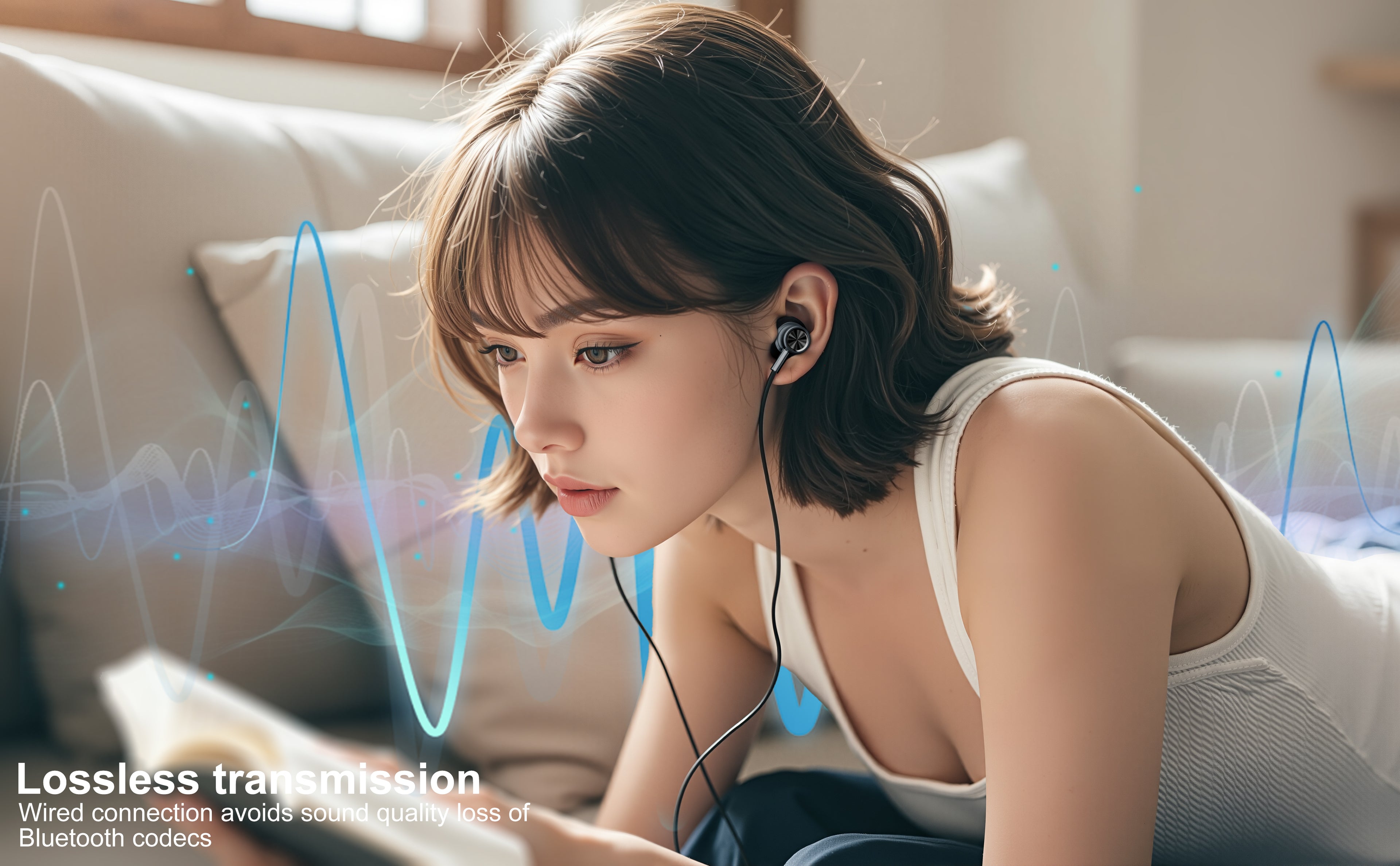 Auriculares USB-C negros sin goma con metálico | Alta calidad y sonido claro(VEN-DENS EAR020)