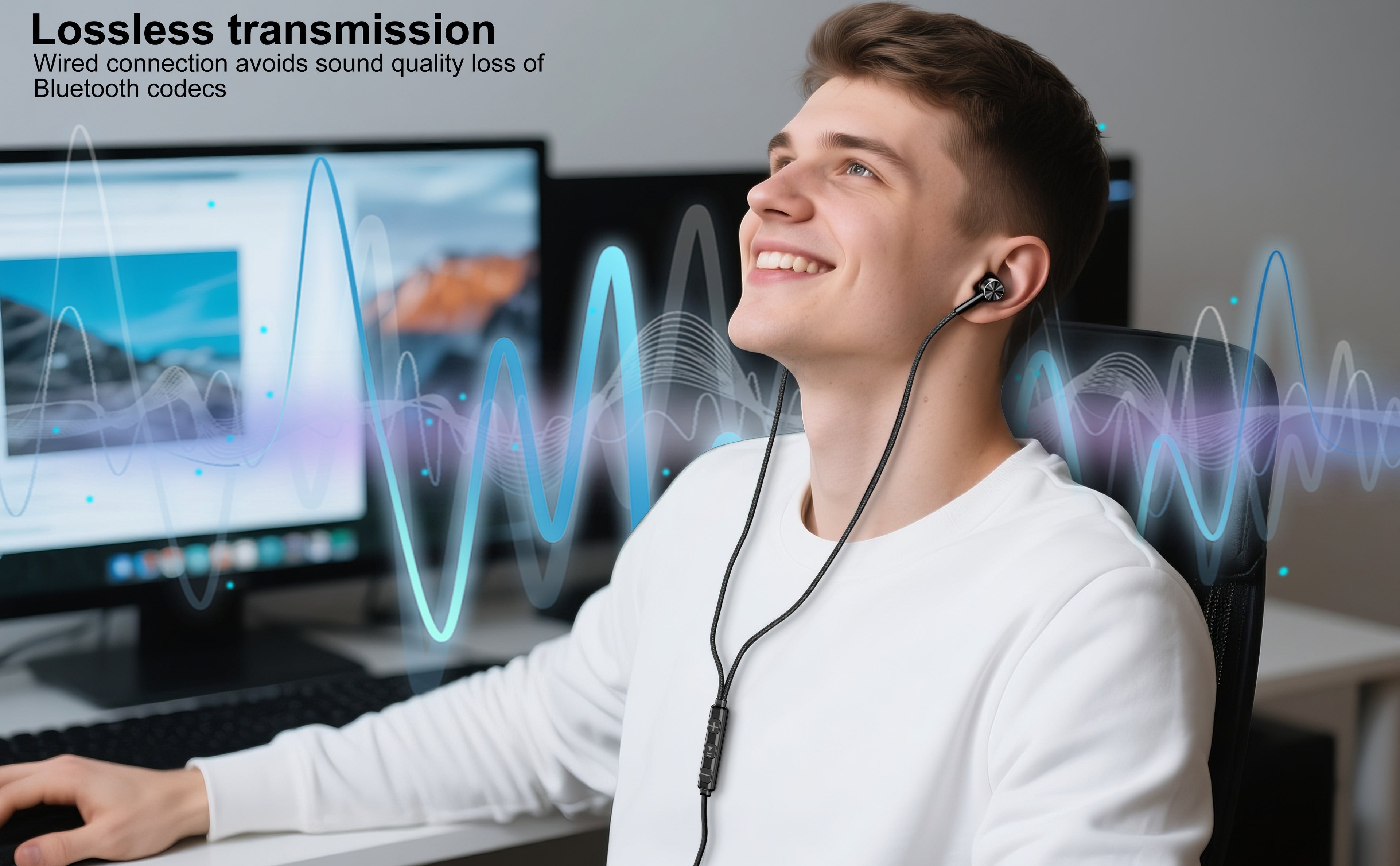 Auriculares Jack 3.5mm negros con goma y metálico | Sonido potente y alta calidad(VEN-DENS EAR021)