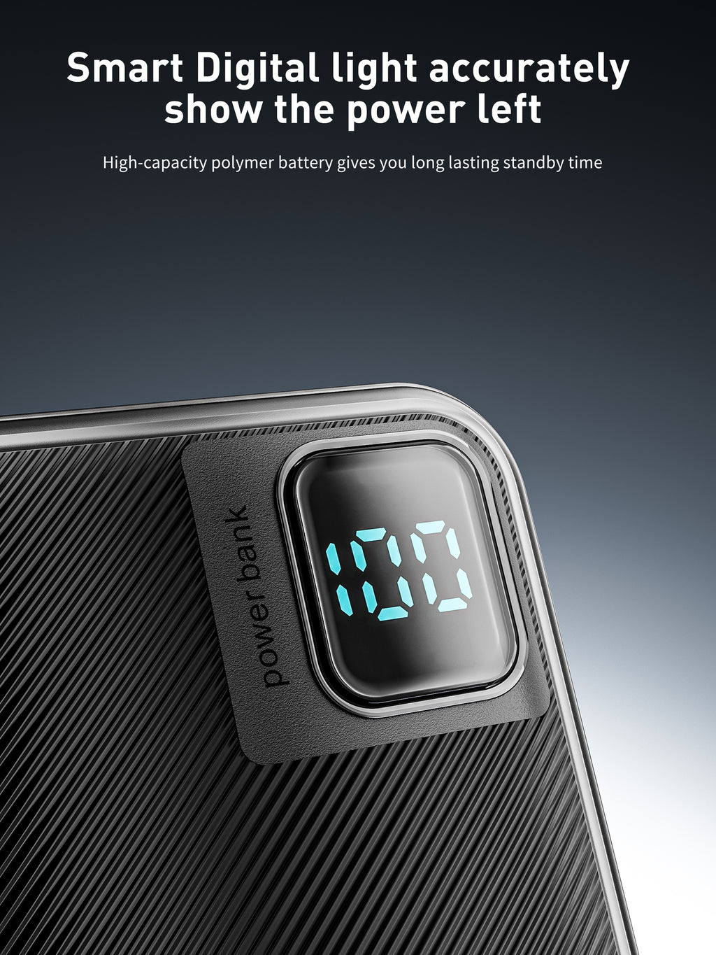 Power Bank 10000mAh 22.5W carga rápida con 4 cables integrados | Batería externa con pantalla LED (Blanco/Negro)（VEN-DENS PB060)