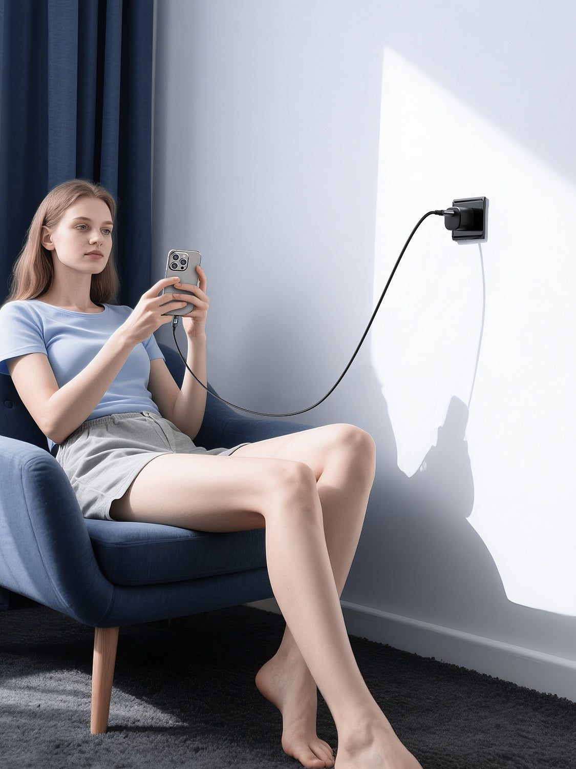 Cable USB-C a Lightning 27W con luz LED | Metal, trenzado y carga rápida(VEN-DENS DC12CL)