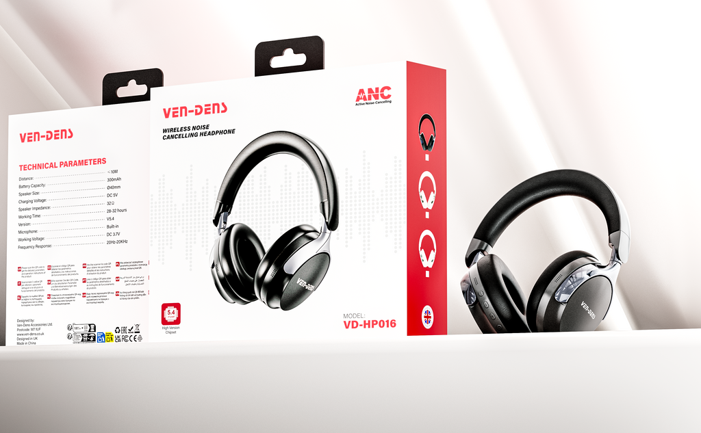 Auriculares Bluetooth de diadema con ANC | Sonido de alta calidad y cancelación de ruido (3 colores)(VEN-DENS HP016)