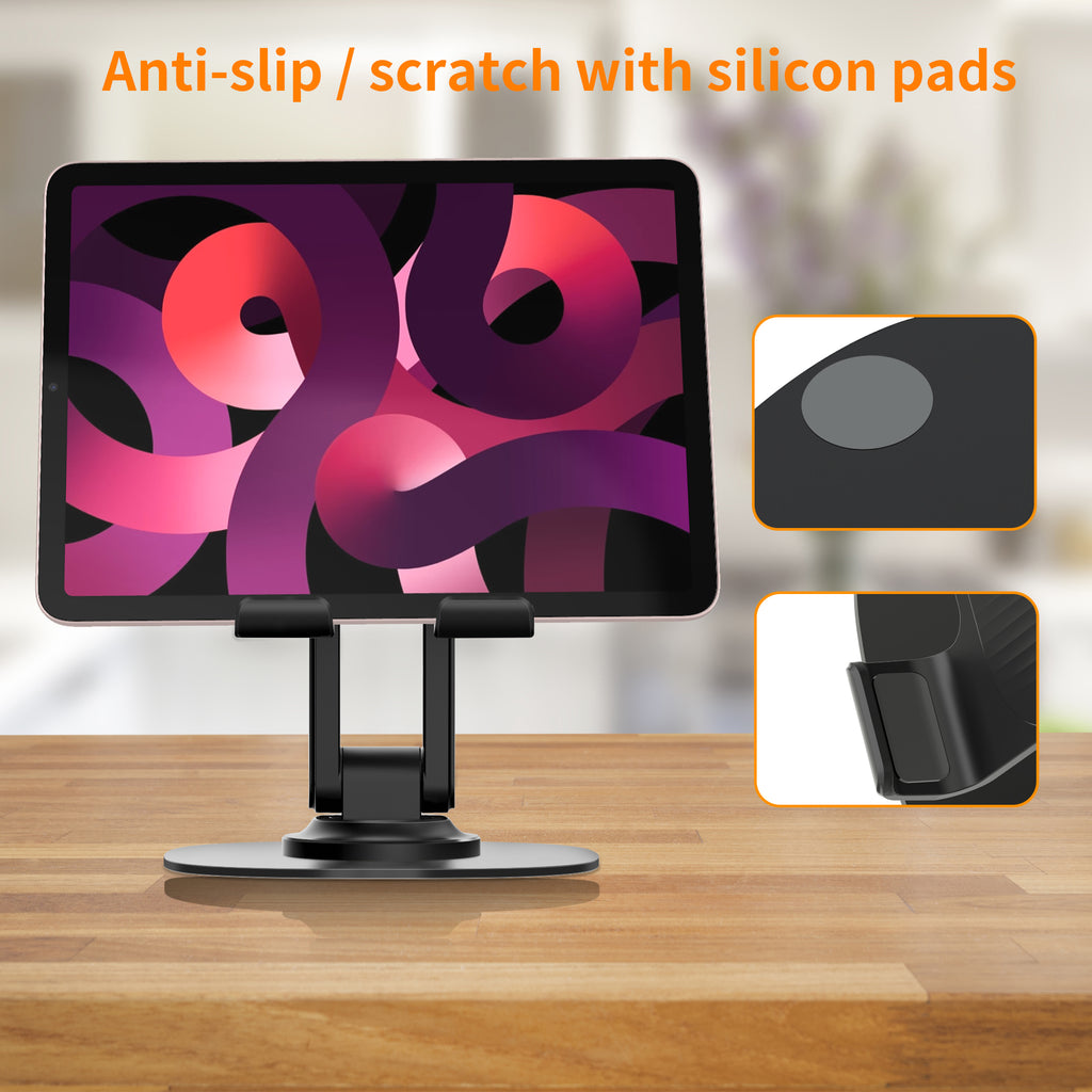 Soporte móvil de escritorio ajustable | Base metálica, rotación 360°, soporte estable para smartphone（VEN-DENS HD027)