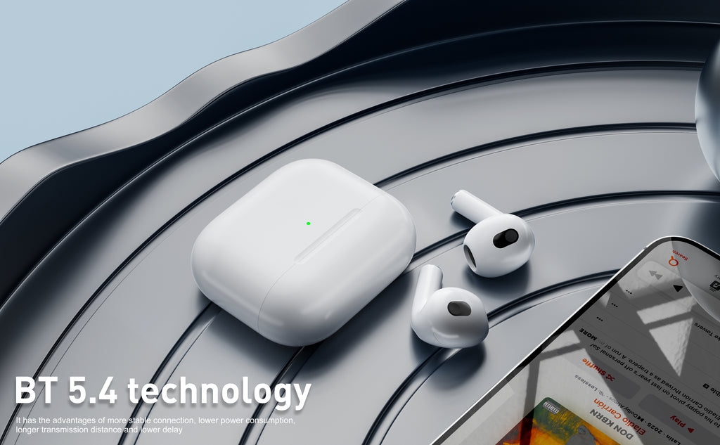 Auriculares Bluetooth blancos tipo AirPods sin goma | Diseño moderno y conexión estable(VEN-DENS BT021)