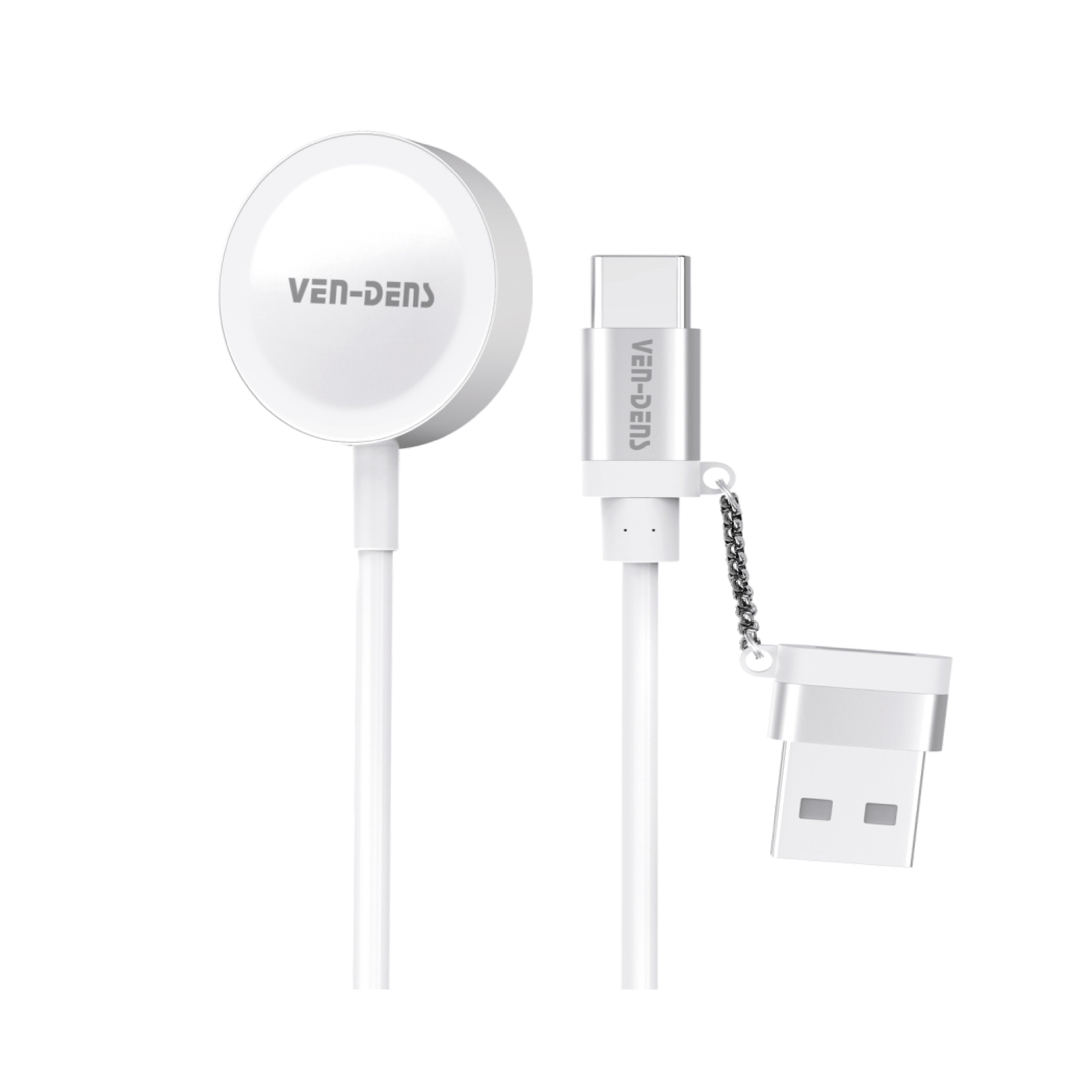 Wireless Cargador magnético para Apple Watch USB + USB-C 2 en 1(VEN-DENS WLC012)