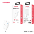 Cargador rápido 45W PD doble USB-C + Cable USB-C 60W | Kit completo para móviles, tablets y portátiles EU Plug (VEN-DENS 136BCC)