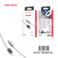 Cable de Carga Rápida 27W con Pantalla LED – USB-C a Lightning (VEN-DENS DC11CL)