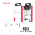 Auriculares con cable Jack 3.5mm blancos y negros con goma | In-ear, sonido potente y cómodo(VEN-DENS EAR007)