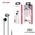 Auriculares con cable Jack 3.5mm negros sin goma | Alta calidad con metálico（VEN-DENS EAR019)