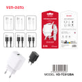 Cargador USB 2.1A + Cable USB a Type-C | Kit de carga para iPhone y Android EU Plug (VEN-DENS TC012BA)
