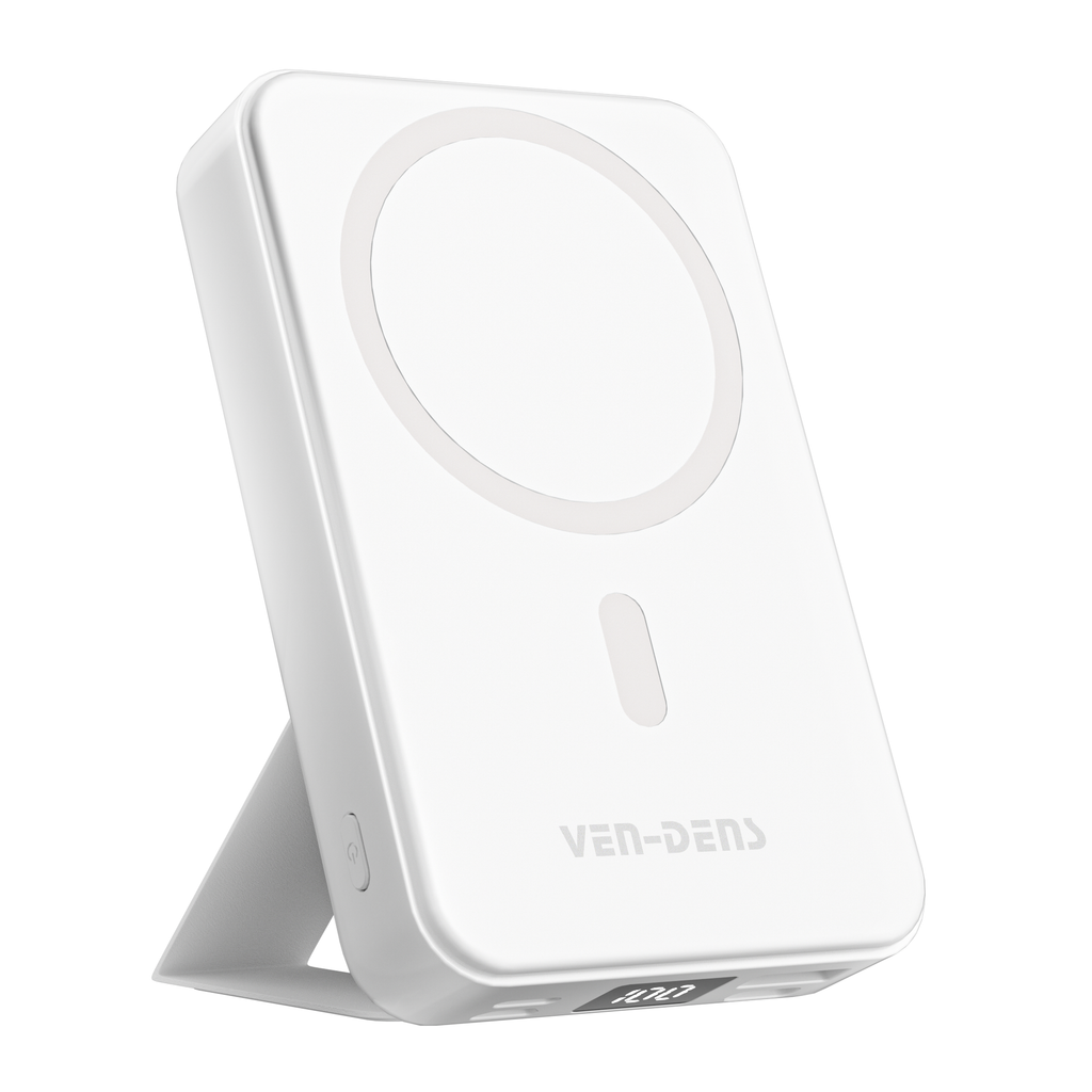 Power Bank Magnético 10000mAh 22.5W + 15W Inalámbrico | Pantalla digital, USB-C, soporte integrado（VEN-DENS PB031)