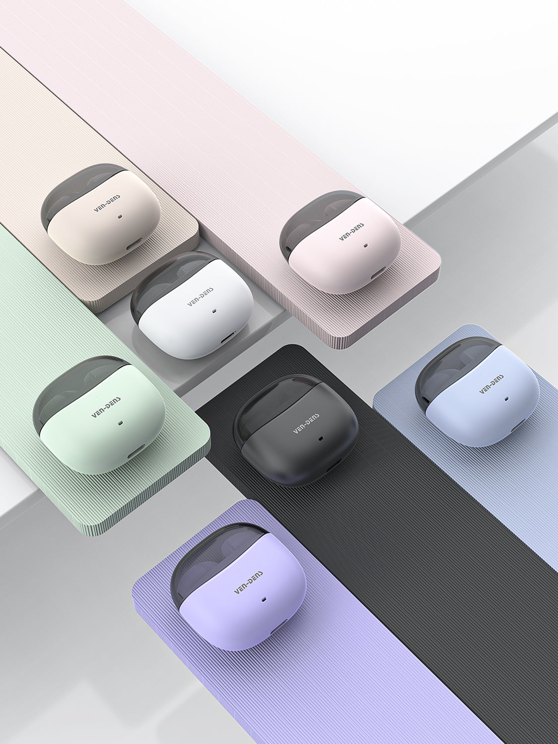 Auriculares inalámbricos Bluetooth estilo AirPods con estuche transparente | 6 colores disponibles（VEN-DENS BT030)