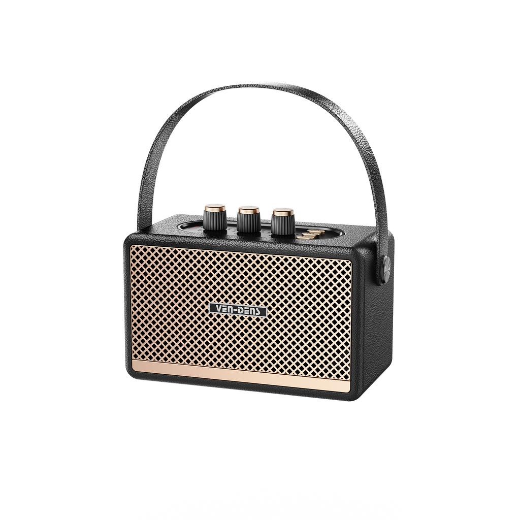 Altavoz portátil estilo retro con Bluetooth 5.3 y sonido potente 10W(VEN-DENS SPK011)